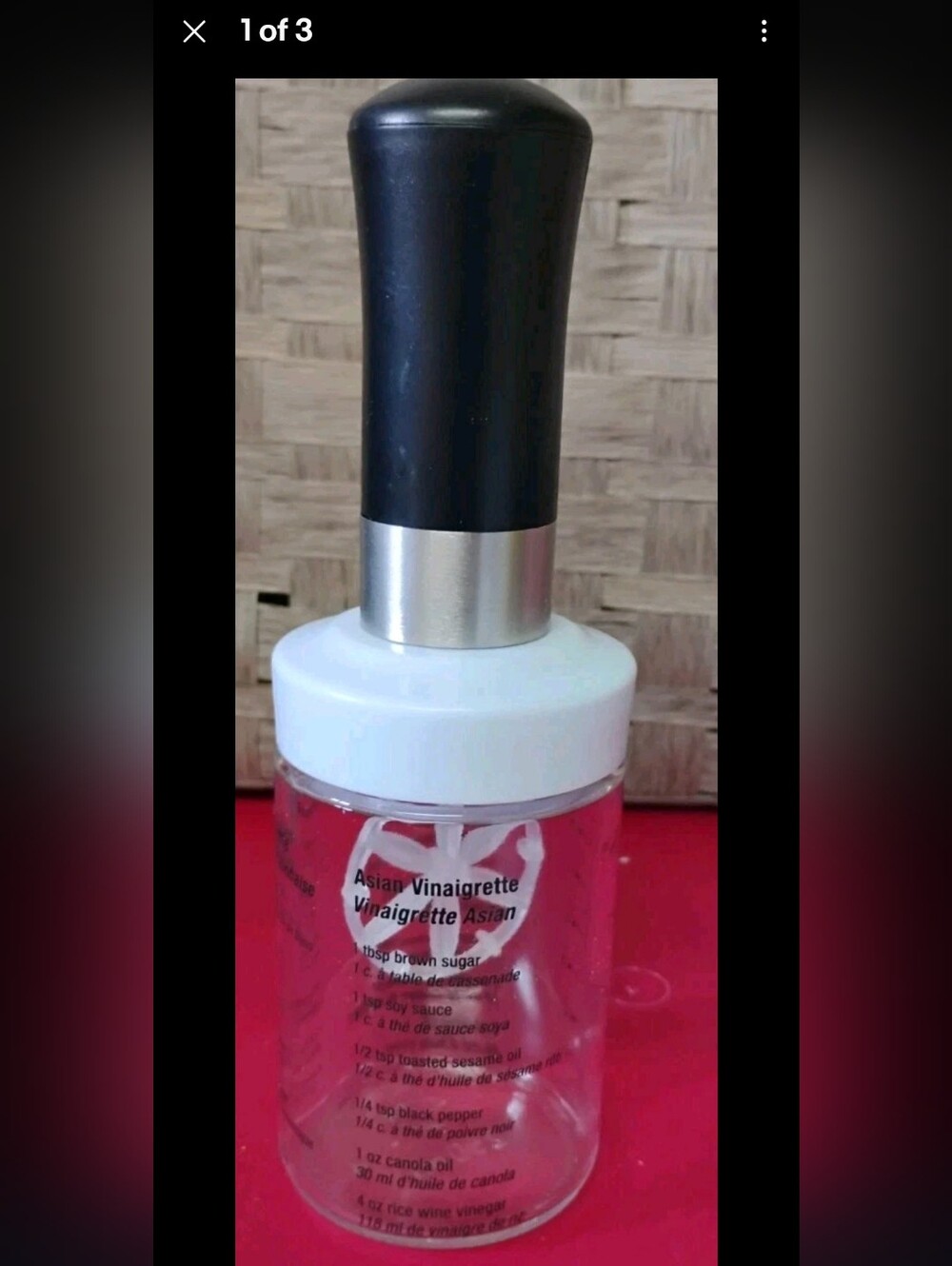 Salad Dressing Recipe Measurement Shaker Mixer Bottle Glass Jar 250ml